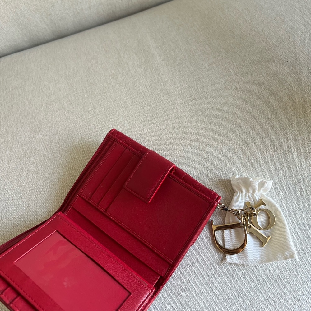 Dior Red Quilted Wallet - Picture 8 of 9